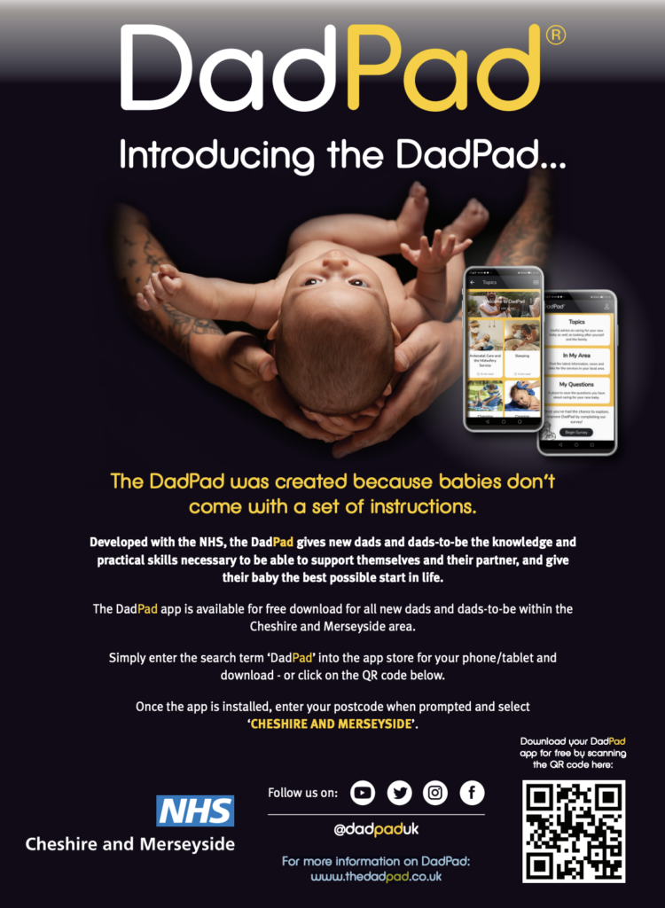 dadpad app poster with link to dadpad website